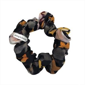 Black Floral Hair Scrunchies Hair Tie Accessory
